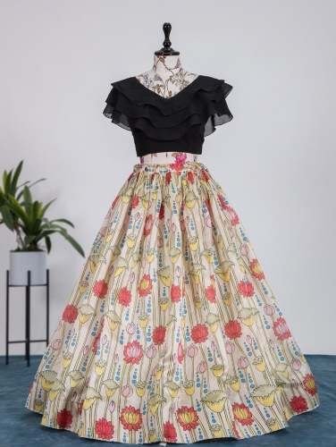 new Lichi Bangalori digital print lehenga choli