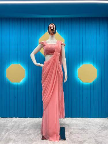 new lunching sequence work ready to wear saree