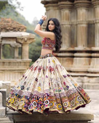 Canvas Patta Border Navratri Special Chaniya Choli by Fab Funda