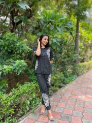 New style Cotton With Embroidery Work Co Ord Set