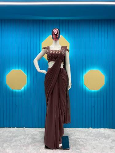 new style list embroidery ready to wear saree  