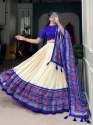 Newly And Classical Wedding Grace  In Patola Print With Tussar Silk Lehenga thumb 1