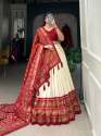 Newly And Classical Wedding Grace  In Patola Print With Tussar Silk Lehenga thumb 2
