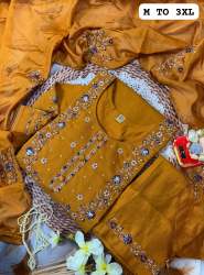 Newly Launched Wedding Style Hand Work Kurti With Dupatta Pents Set 
