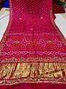 Original Gaji Silk Bandhani With Gota Pati Hand Work Saree  thumb 2