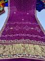 Original Gaji Silk Bandhani With Gota Pati Hand Work Saree  thumb 4
