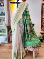 Parchment Cream Banarasi silk  Saree 
