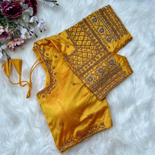Party wear Handwork Silk Fabric Blouse 