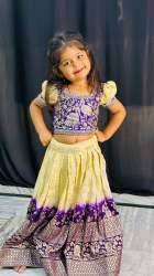 Party Wear Kids Embroidered Lahengha 