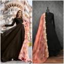 party wear Organza fabric gown with dupatta 