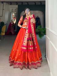 Perfect Classic And Contemporary Jacquard Silk Paithani Lehenga Choli