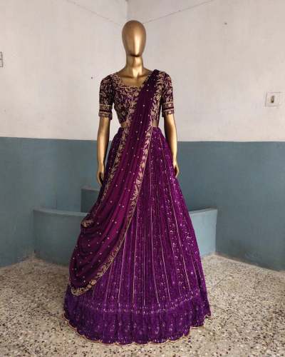 Premium And Beautiful Faux Georgette Lehenga With Sequnce