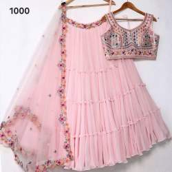 Premium And Classical Star Fox Georgette Lehenga With Sequins Embroidery Work