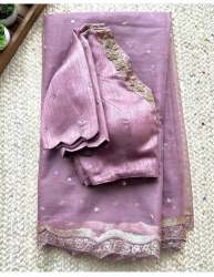 Premium Embroidery viscose thread sequins work Organza Saree 