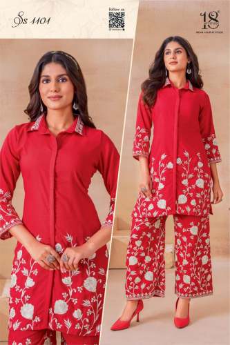Fuchsia Premium designer Rayon Slub Cord-sets