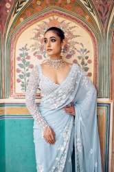 Presenting Beautiful Georgette Embroidery Sequins Work Saree