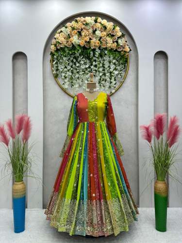 Presenting Georgette with Digital print long gown