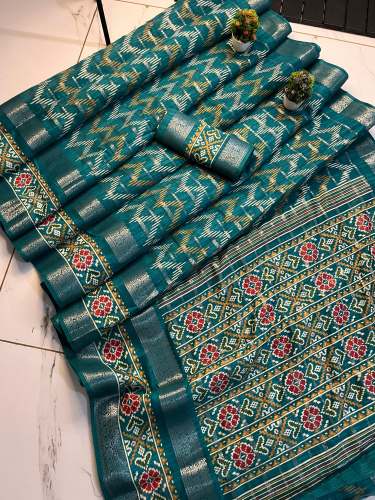 Pure candy cotton silk with jequrd boder Bandhni Saree