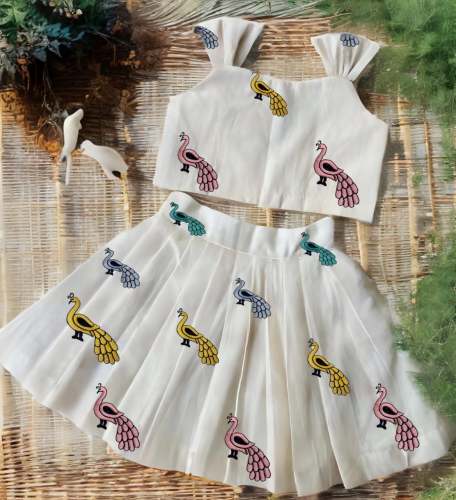 Pure Cotton Full Flair kids girls Skirt And Top