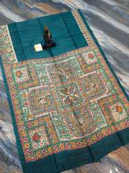 Pure handloom madhubani hand paint silk saree