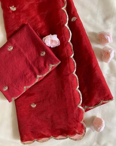 pure handwork  Organza Saree