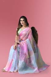 Pure Organza Multi Color Digital Print Saree