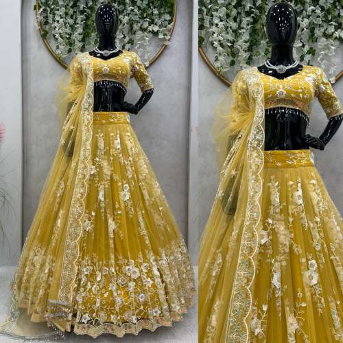 QRC SERIES Sequnce work Soft net Lehengha Choli