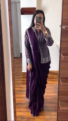 Rangoli present Blooming Rangoli Silk saree with Jacket