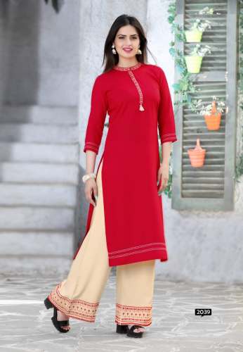 Rayon Kurti With Palazzo4
