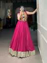 Rayon Plain Lehenga and Gamthi Work Blouse for Navratri  thumb 3