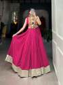 Rayon Plain Lehenga and Gamthi Work Blouse for Navratri  thumb 6