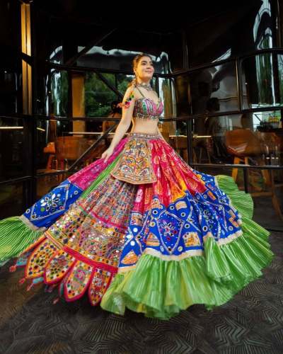 Real mirror work gamthi work navratri chaniya choli