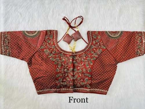  FASHION launch Copper Jari  Embroidery Work Blouse