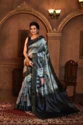 Rutrang  Craze Kalamkari Print Ghicha Tussar Silk Saree