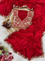 Sequins embroidery work in Rangoli Silk Saree