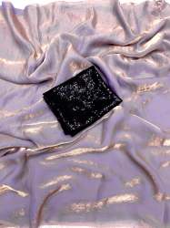 shining  Embroidery sequence Work Blouse With silk saree