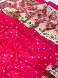 Shivani lunch Geometric stylish border and a Royal Ombre Soft Banarasi Silk saree