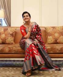 Soft Lichi Silk Banarasi Saree CM 570