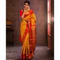 Soft Lichi Silk Haldi Wear Yellow Saree