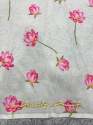 Soft mulmul handwork print cover organza saree thumb 5