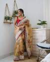 standard digital floral prints organza saree