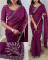 Stunning Beats And Savroski Work Partywear Saree With Self Jacquard thumb 1