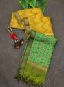 Stylist  laheriya pattern  Tussar silk saree