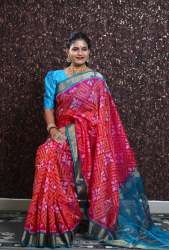 Super Beautiful Soft Cotton Silk Saree With Ikkat Patola Digital Print