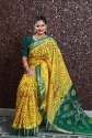 Super Beautiful Soft Cotton Silk Saree With Ikkat Patola Digital Print thumb 2