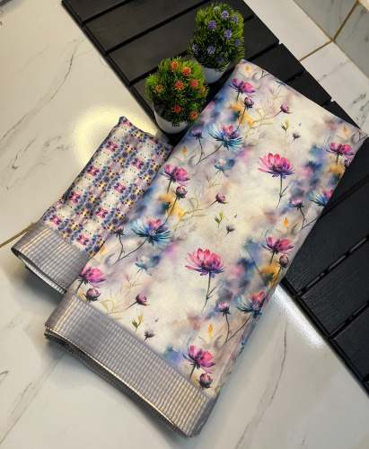 Super creap qalamqari special silk saree
