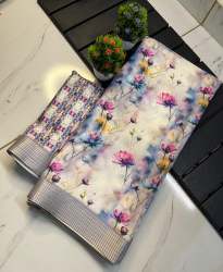 Super creap qalamqari special silk saree