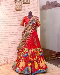 Super Hit Designer Kalamkari Lahenga Choli and Dupatta 