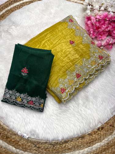super hit karsh fabric multi thread work Saree