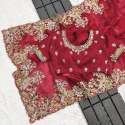 Super Hit Multi Thread Embroidery Work Jimmy Choo Silk Saree thumb 5